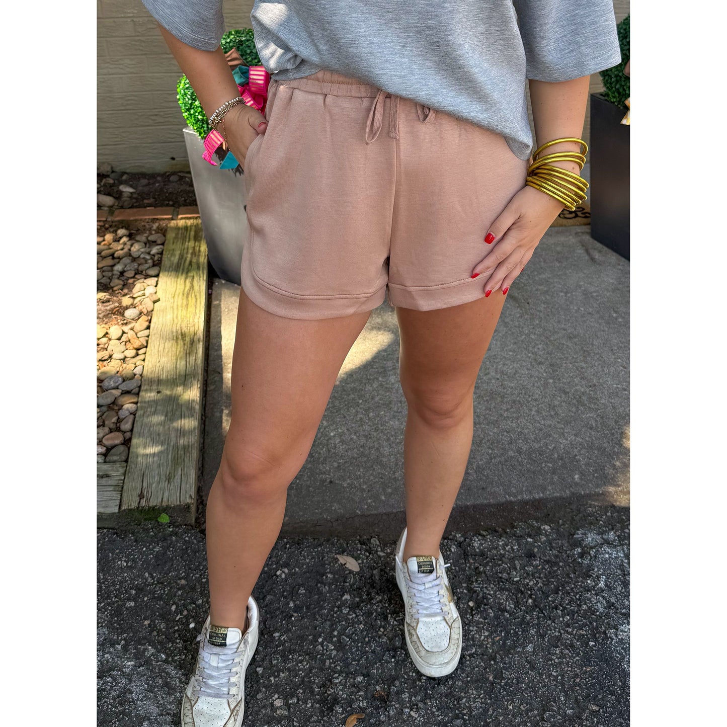 Hannah Lounge Shorts, Taupe
