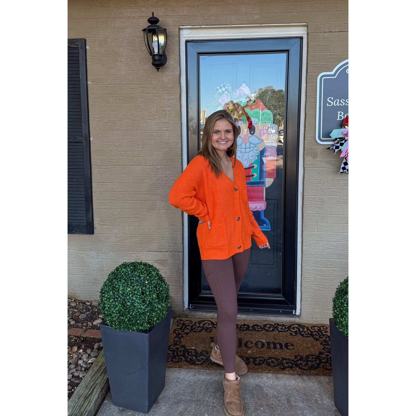 Fuzzy Orange Cardigan