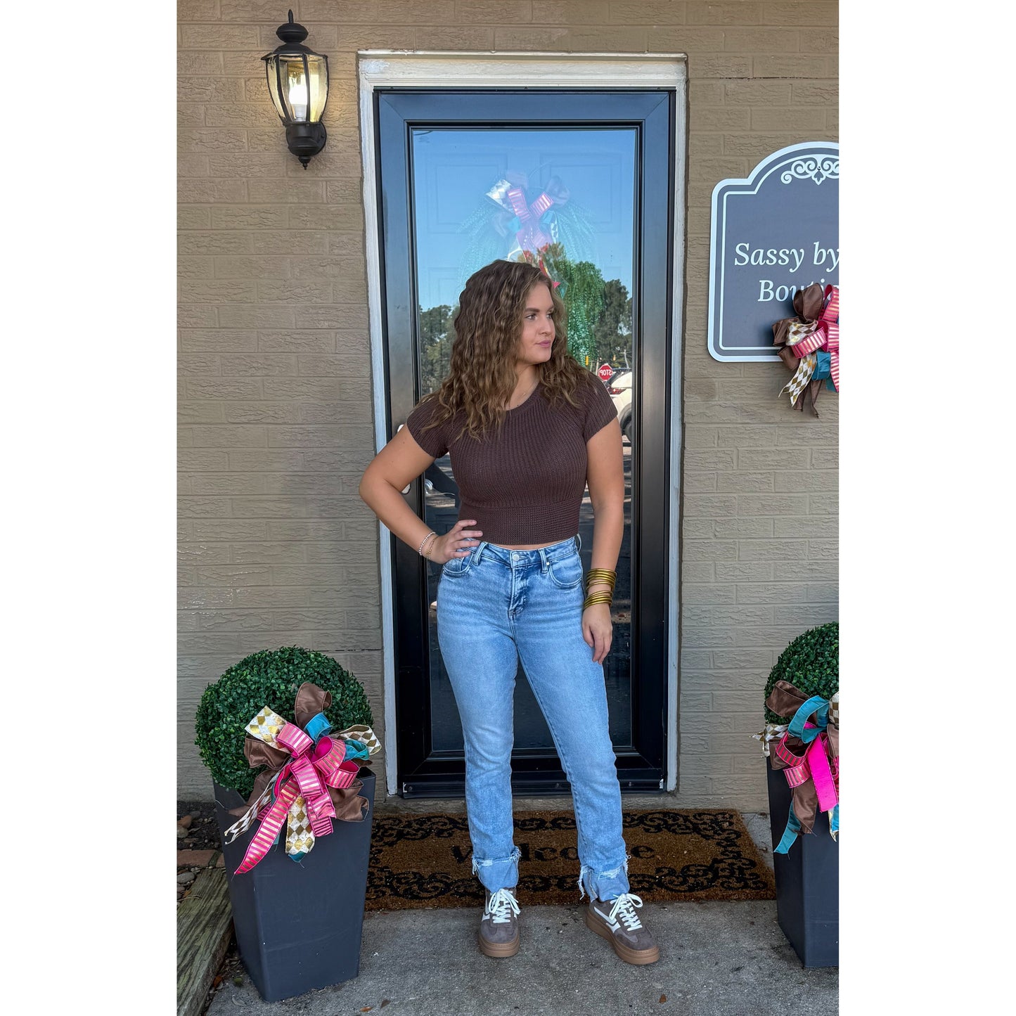 Lauren Knit Top, Chocolate