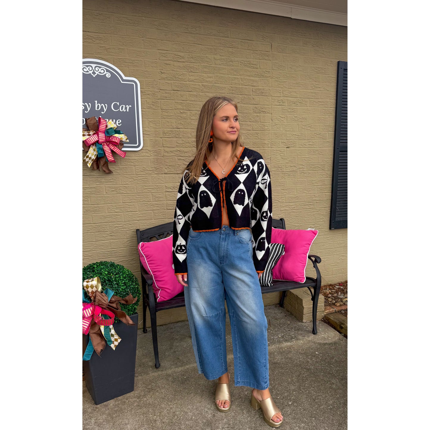 Isabelle Cardigan, Black/Orange