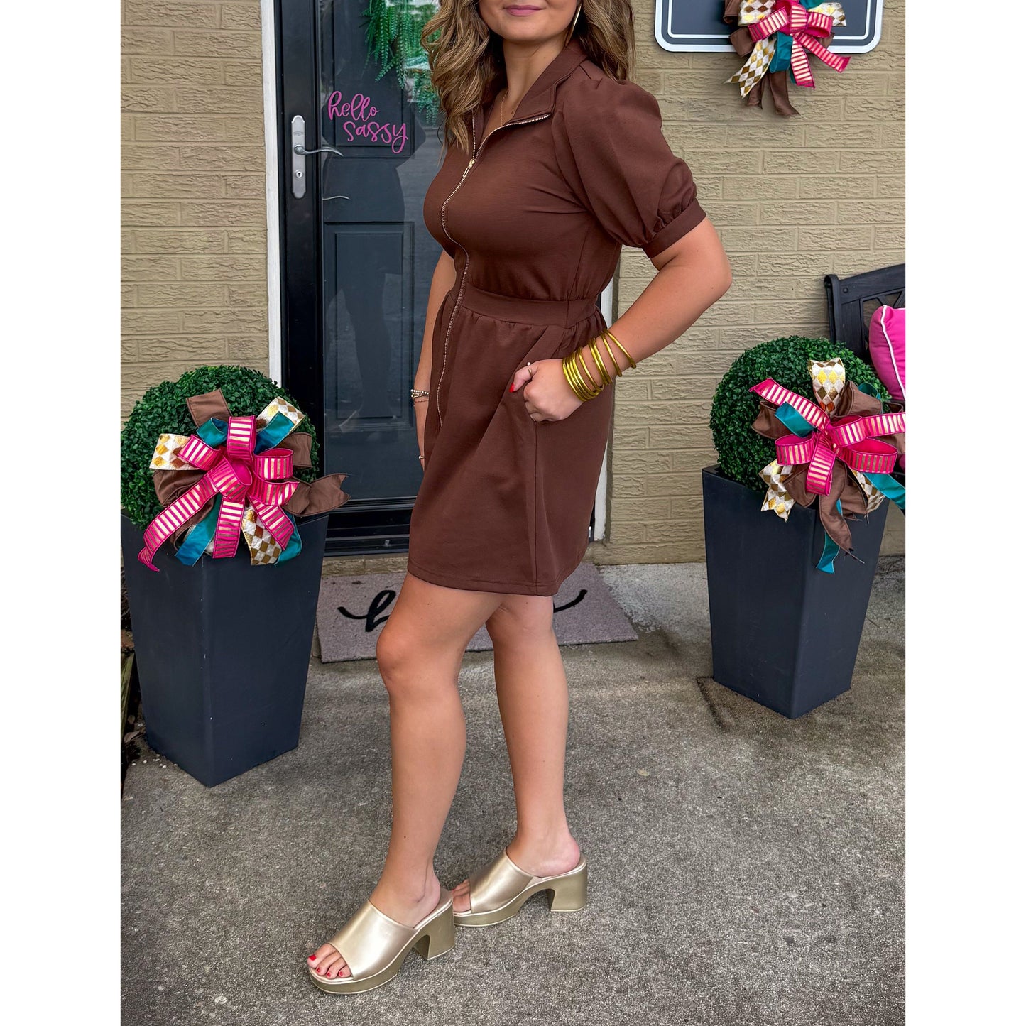 Addie Lounge Dress, Espresso
