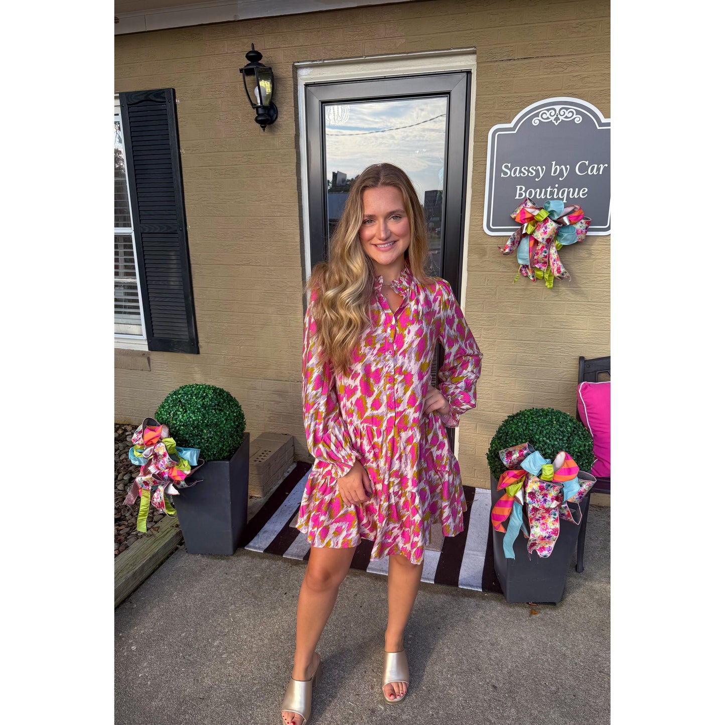 Emersyn Pattern Mini Dress, Multi-Color