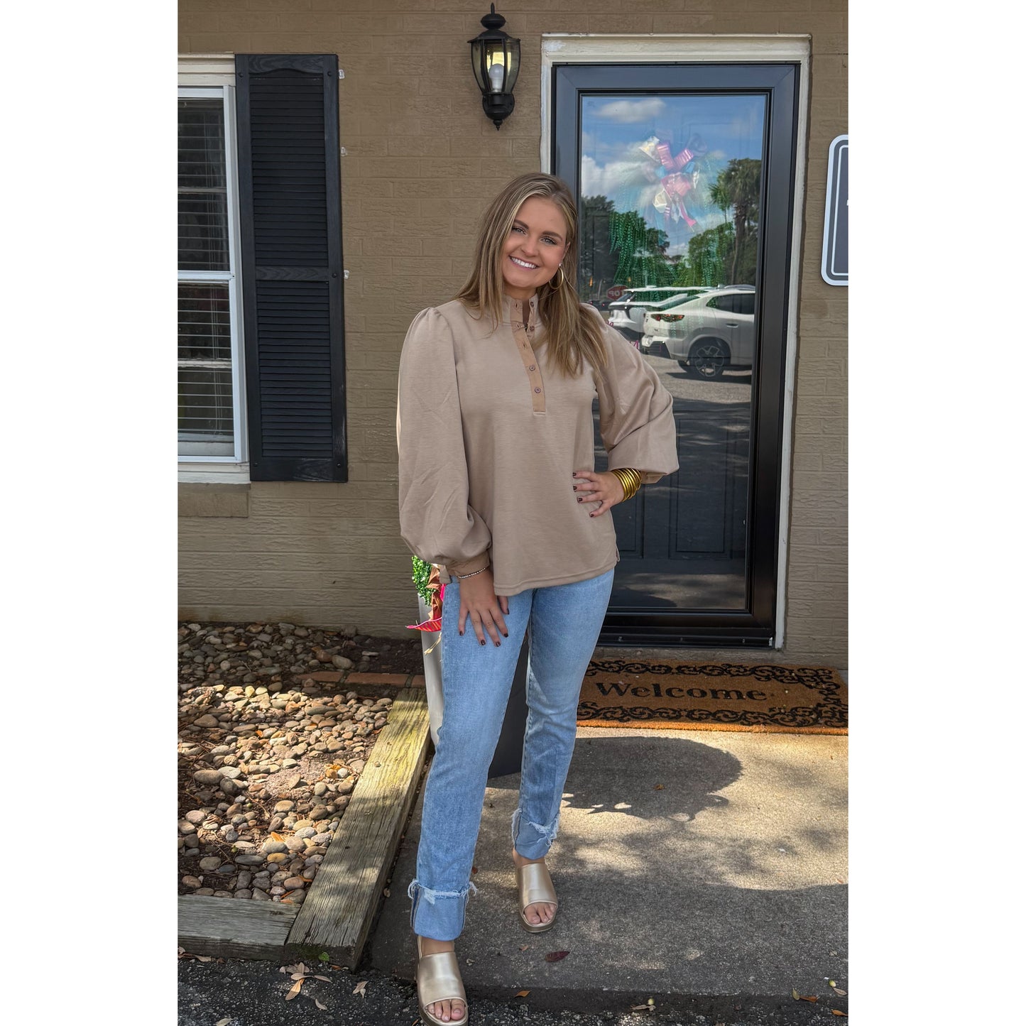 Rowan Lounge Top, Taupe