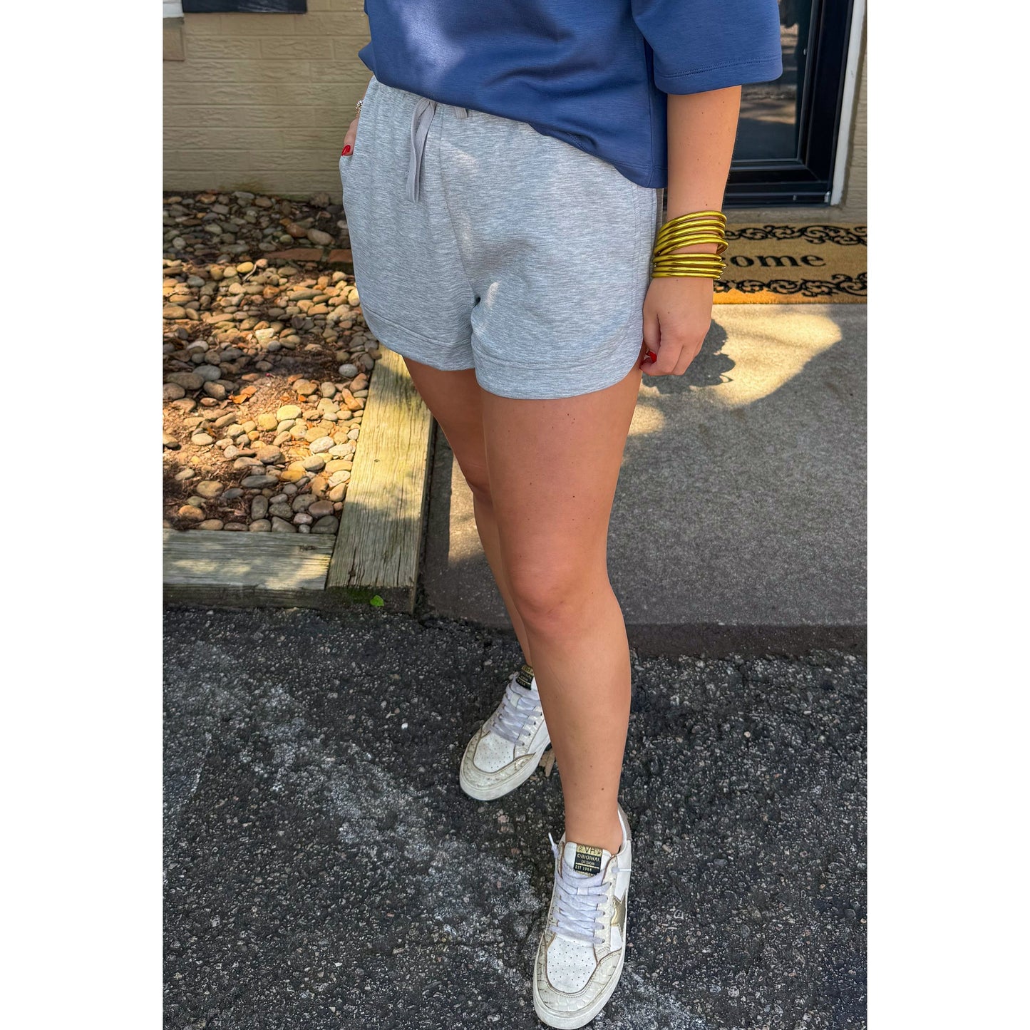 Hannah Lounge Shorts, Heather Grey