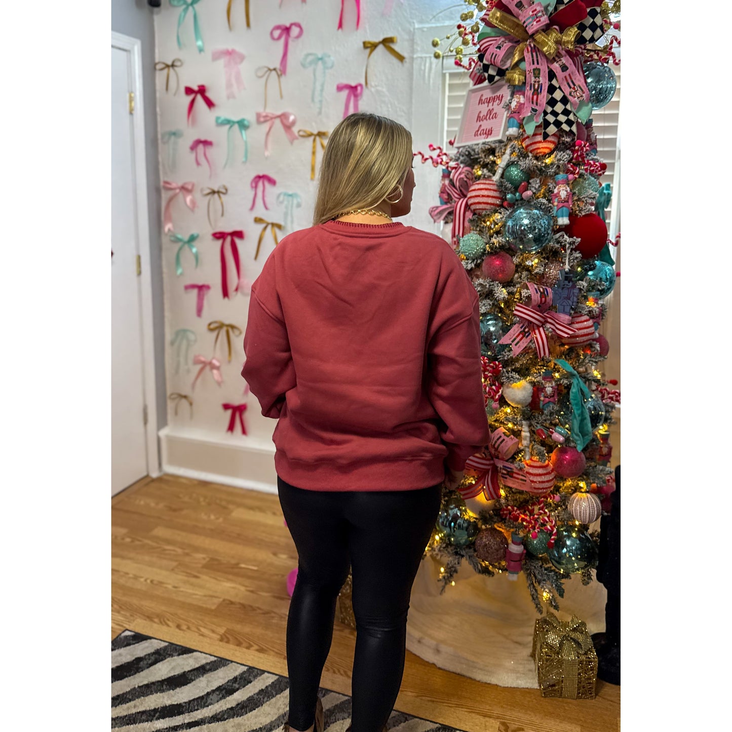 Holiday Embroidery Sweatshirt