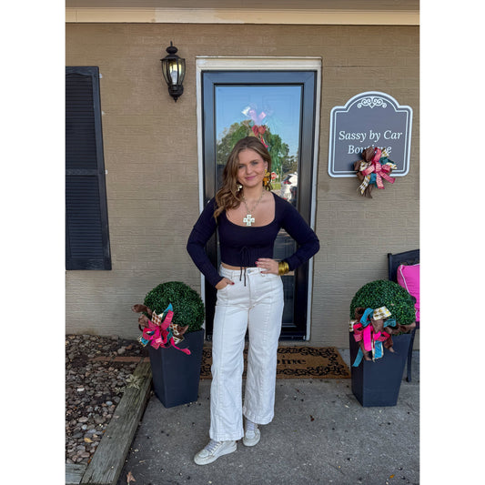 Midnight Navy Crop Top