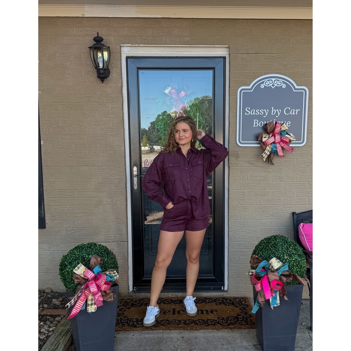 Burgundy Suede Set