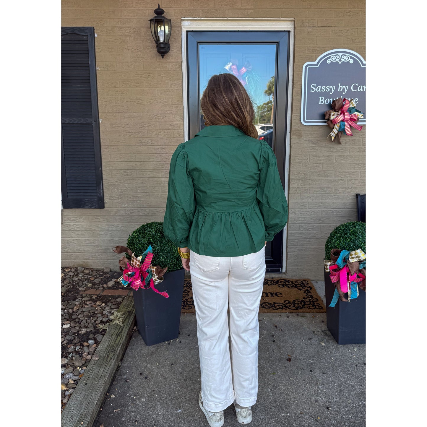 Lilly Blouse, Hunter Green