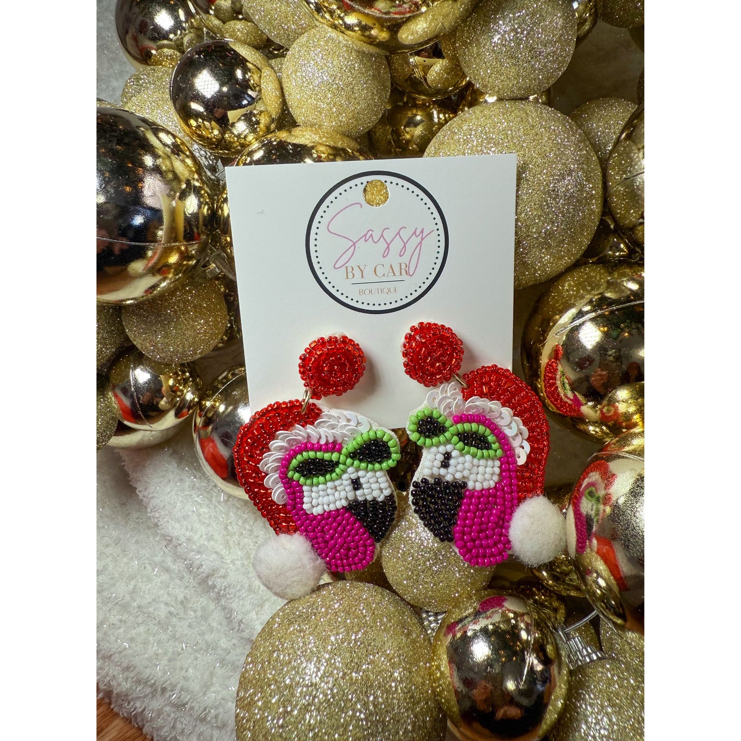 Flamingo Beaded Earrings