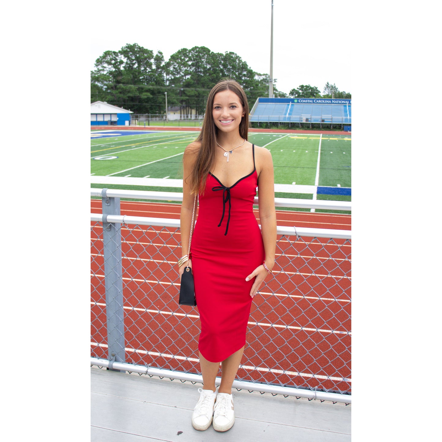 Lila Midi Dress, Burgundy/Black