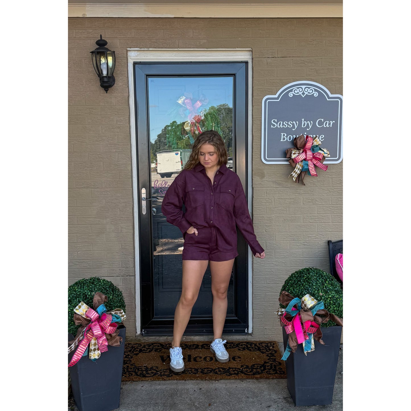 Burgundy Suede Set