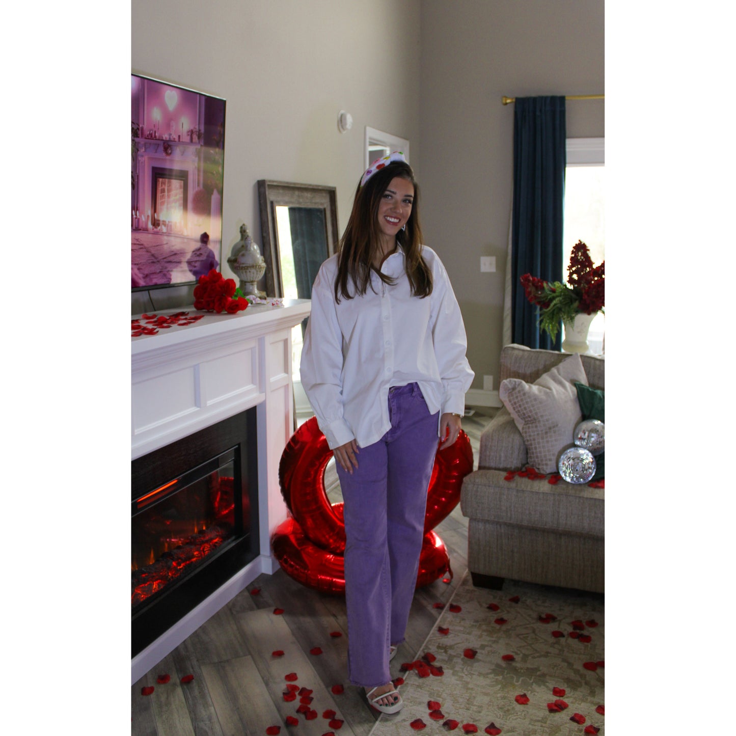Madison Button Down Blouse, White