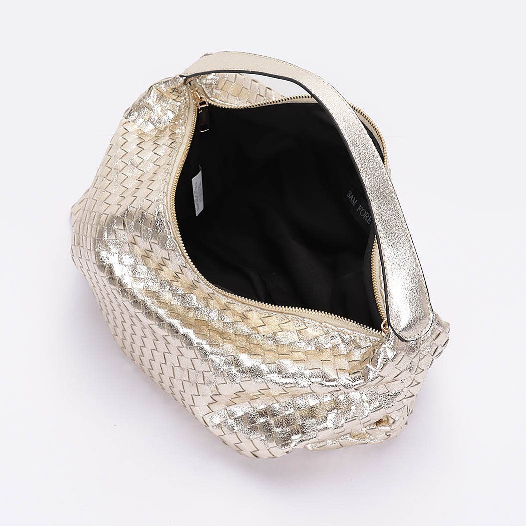Metallic Braided Tote Bag