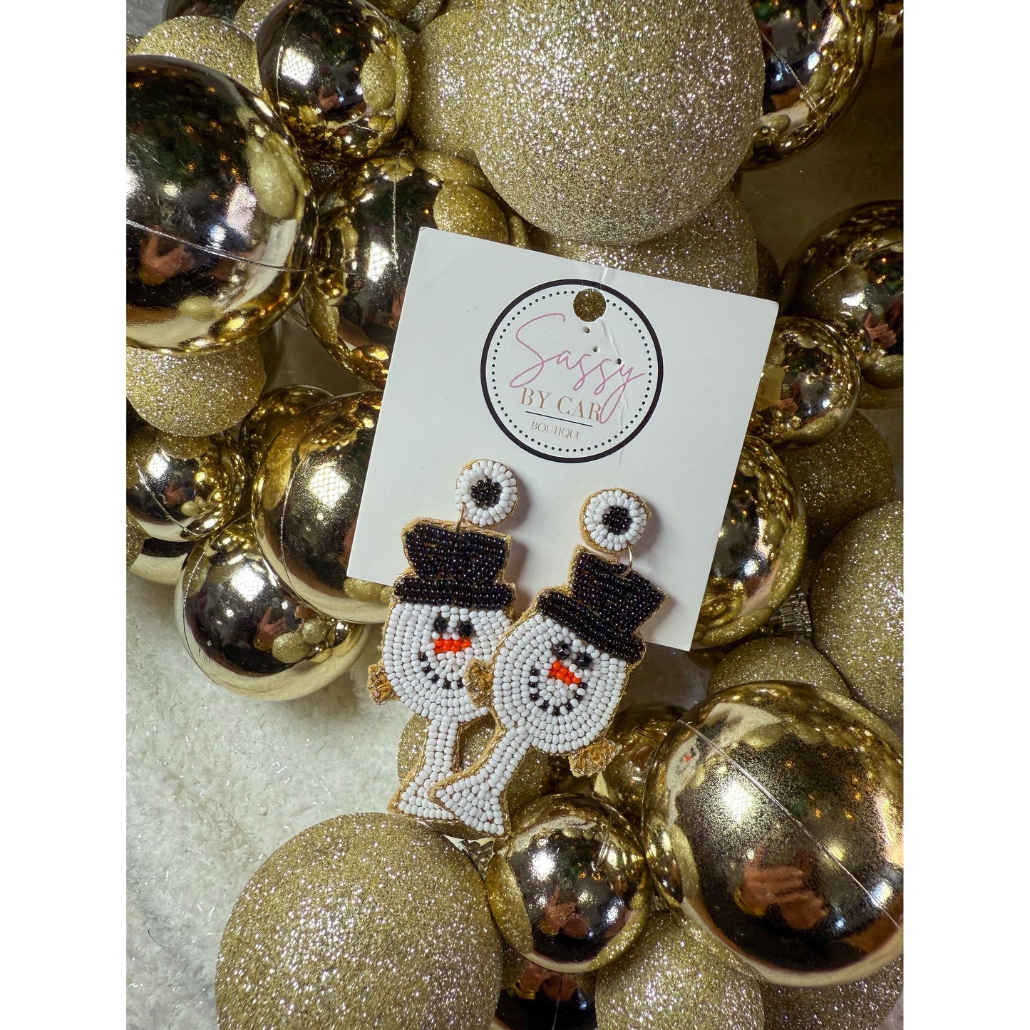 Wine Snowman Earrings