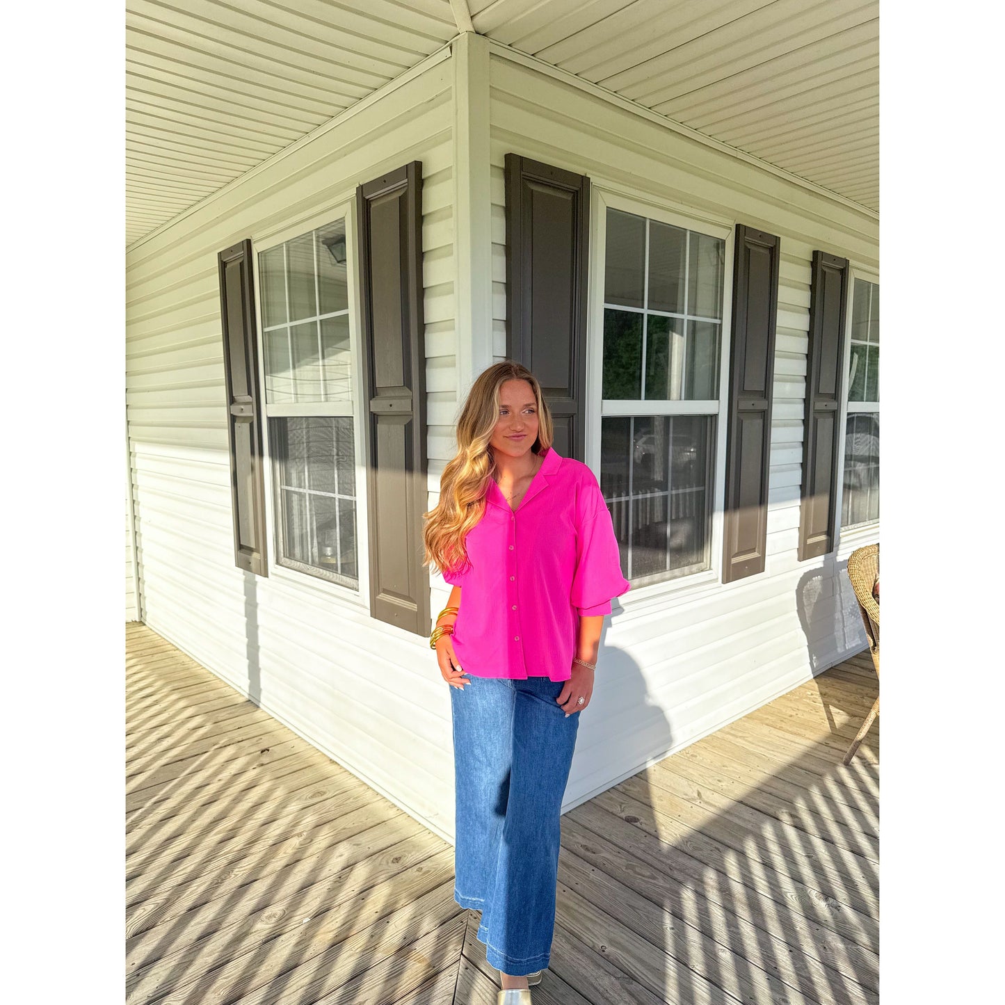 Hanna Blouse, Hot Pink