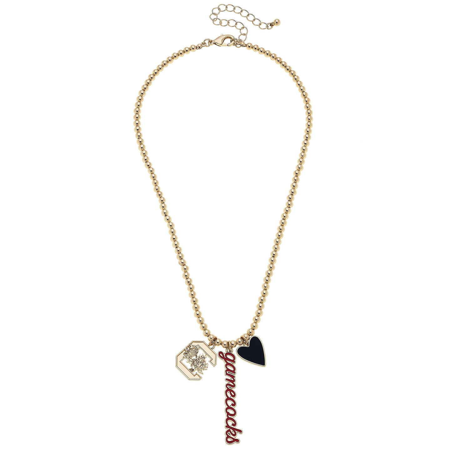 South Carolina Gamecocks Ball Bead Charm Necklace