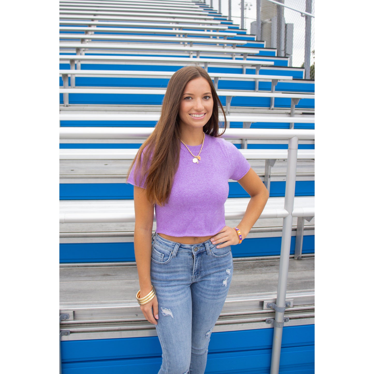 Palmer Crop Top, Purple