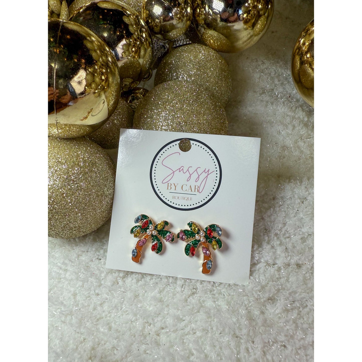 Palm Tree Stud Earrings
