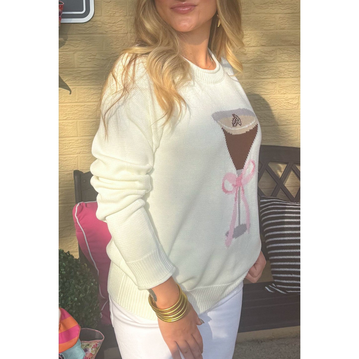 Espresso Martini Sweater, White
