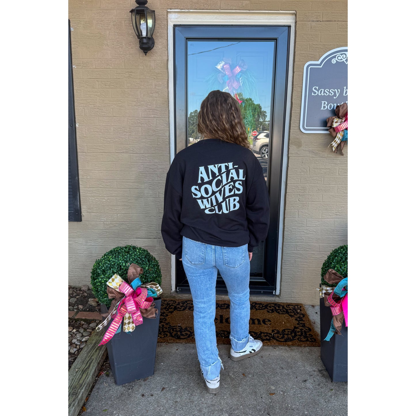 Anti Social Wives Club Sweatshirt, Black/White