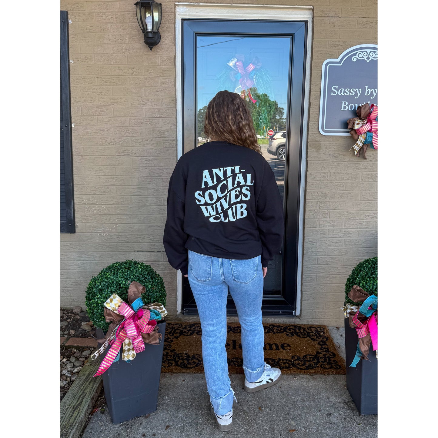 Anti Social Wives Club Sweatshirt, Black/White