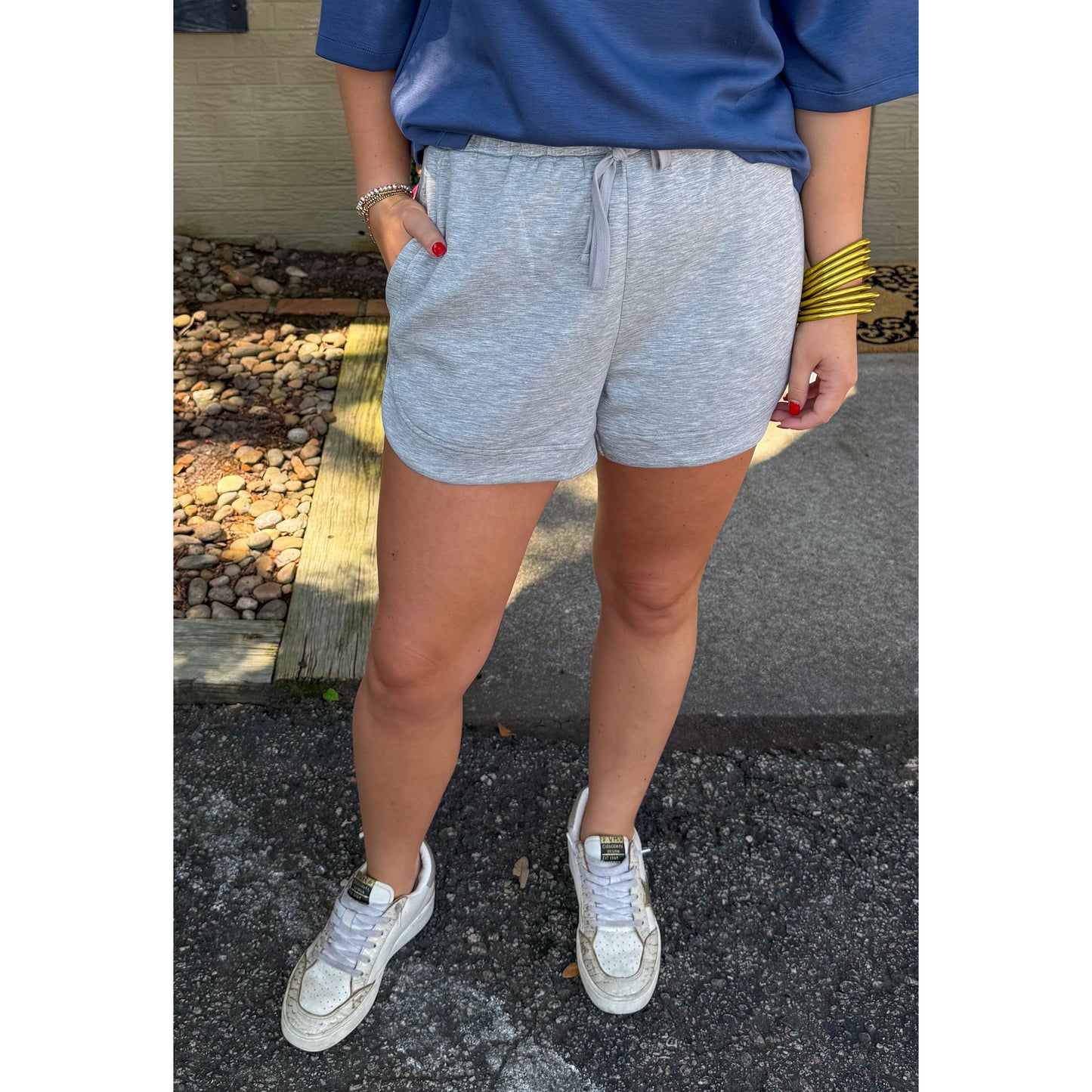 Hannah Lounge Shorts, Heather Grey