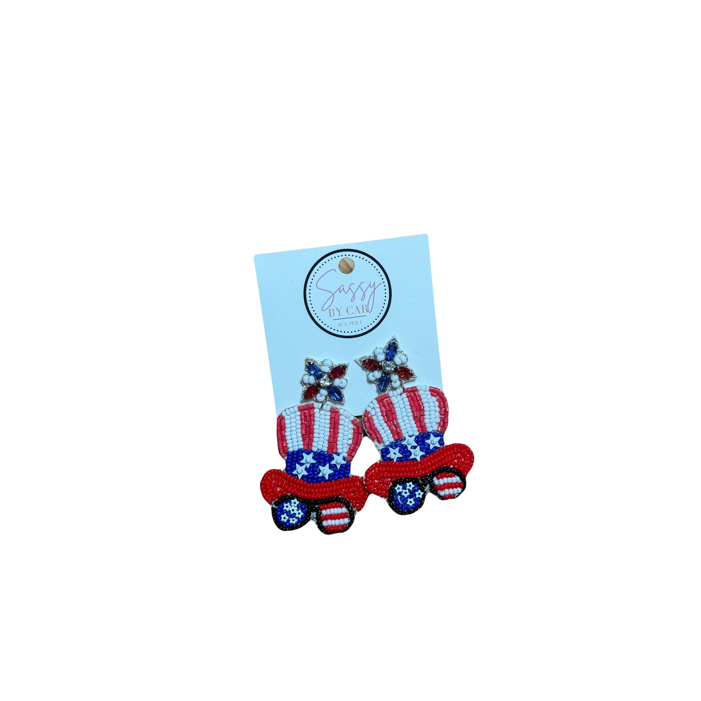 Uncle Sam Beaded Earrings