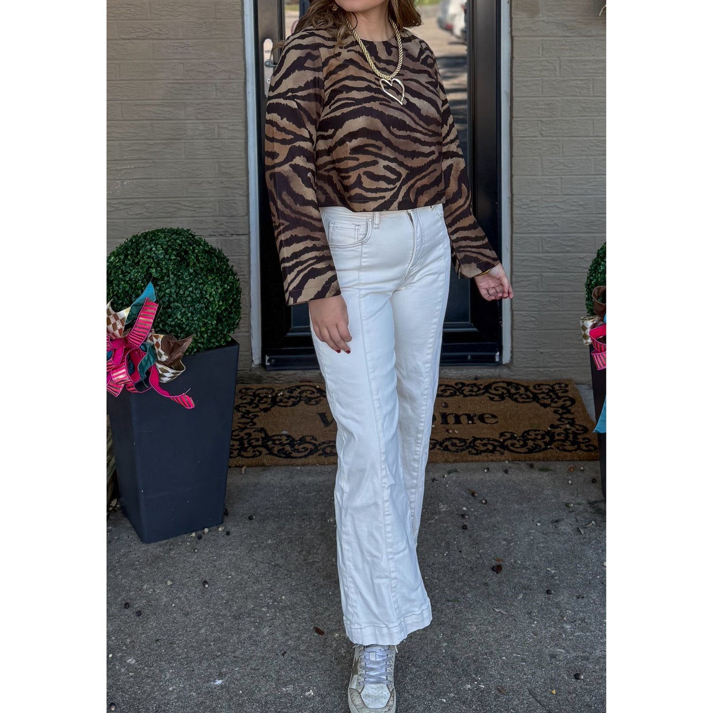 Zebra Crazy Top, Black/Gold
