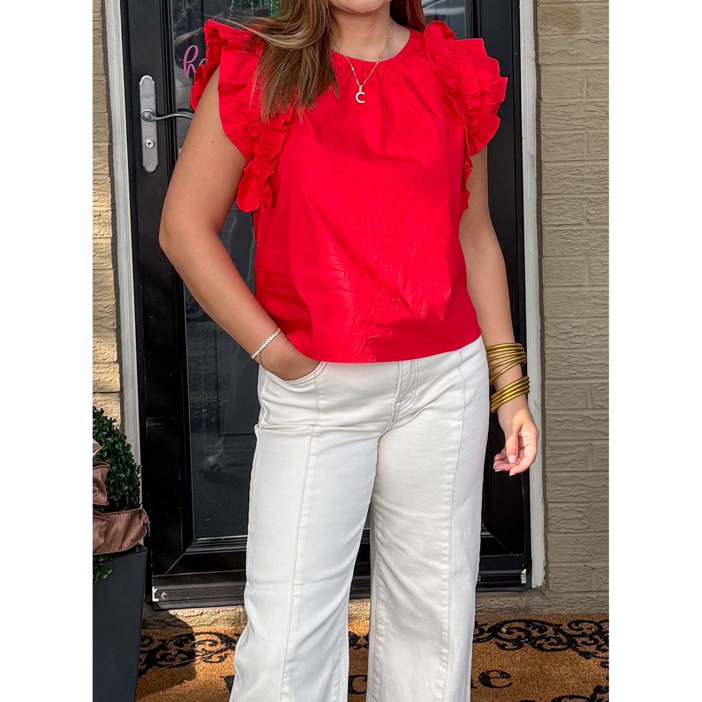 Palmer Blouse, Cherry Red
