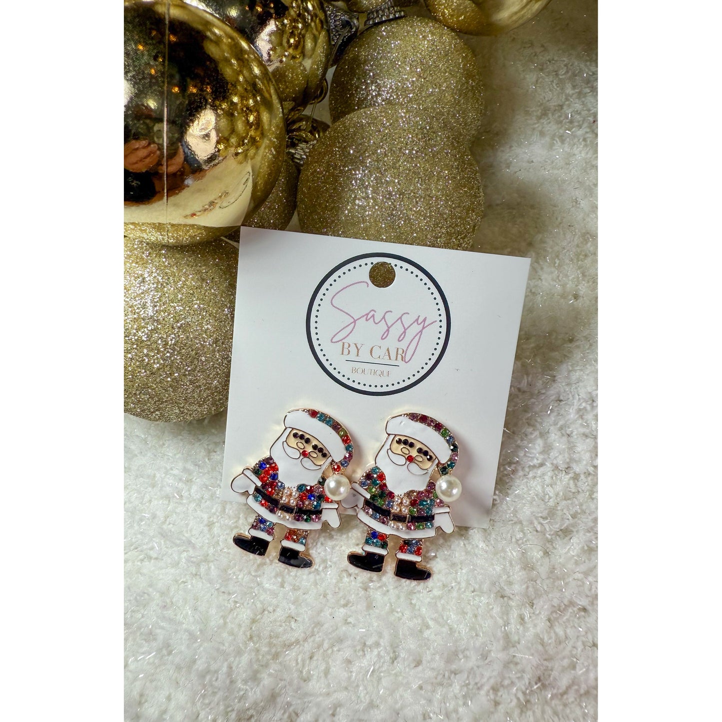 Santa Rhinestone Earrings