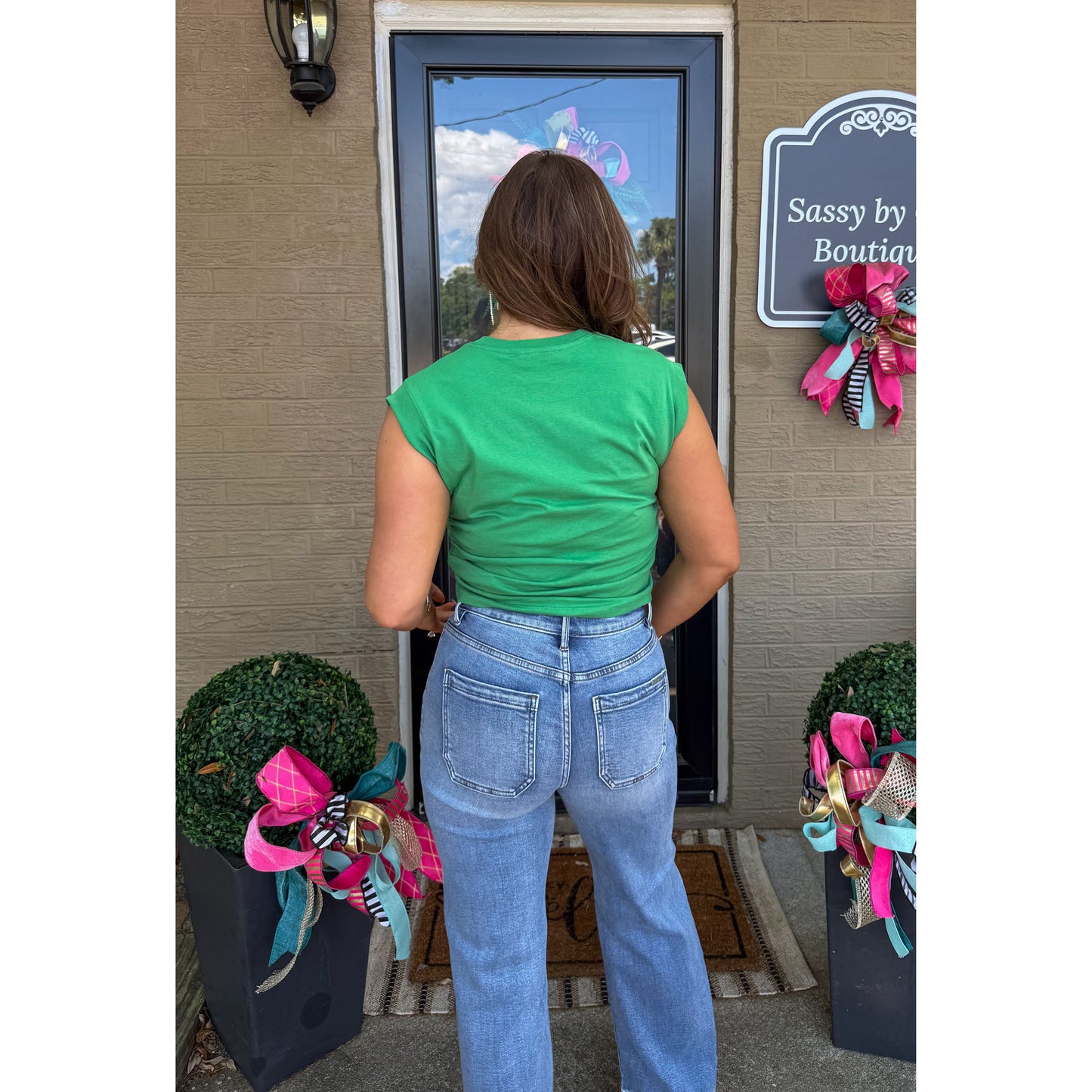 Apple Green Detail Top