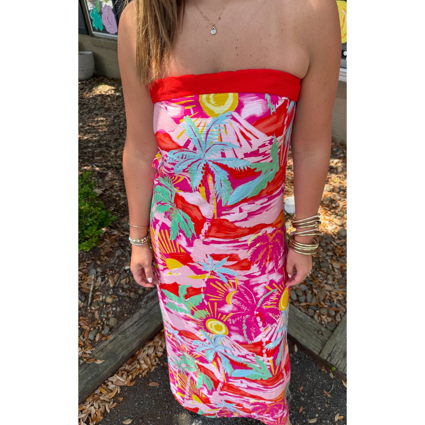 Floral Pattern Maxi Dress
