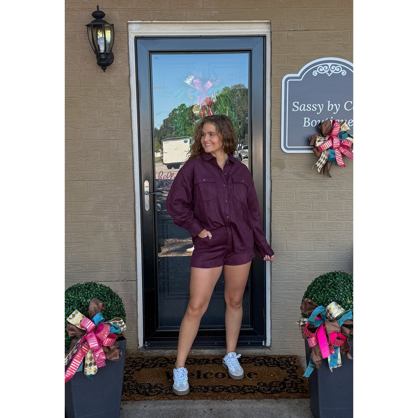 Burgundy Suede Set