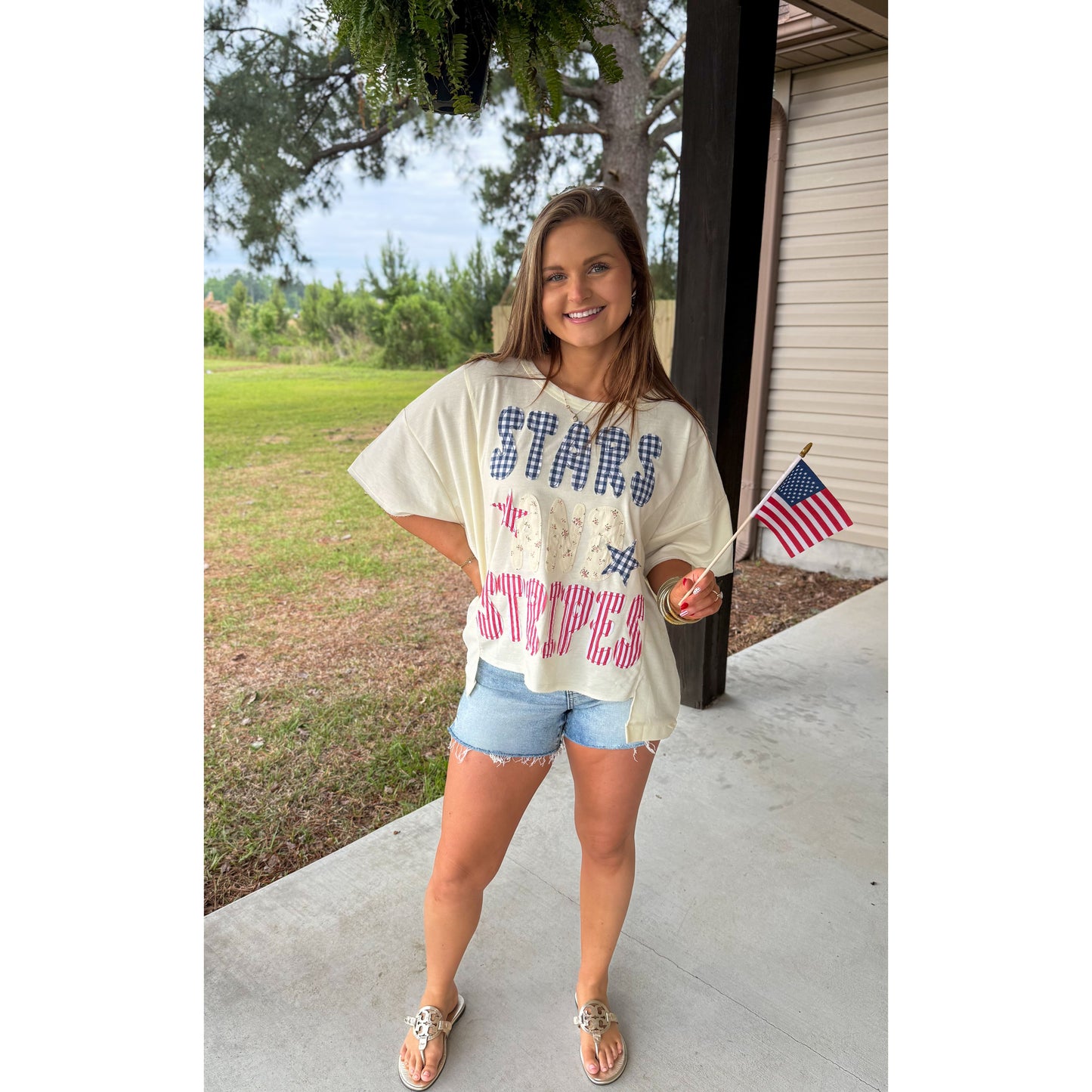 Stars & Stripes Graphic Top, Multi