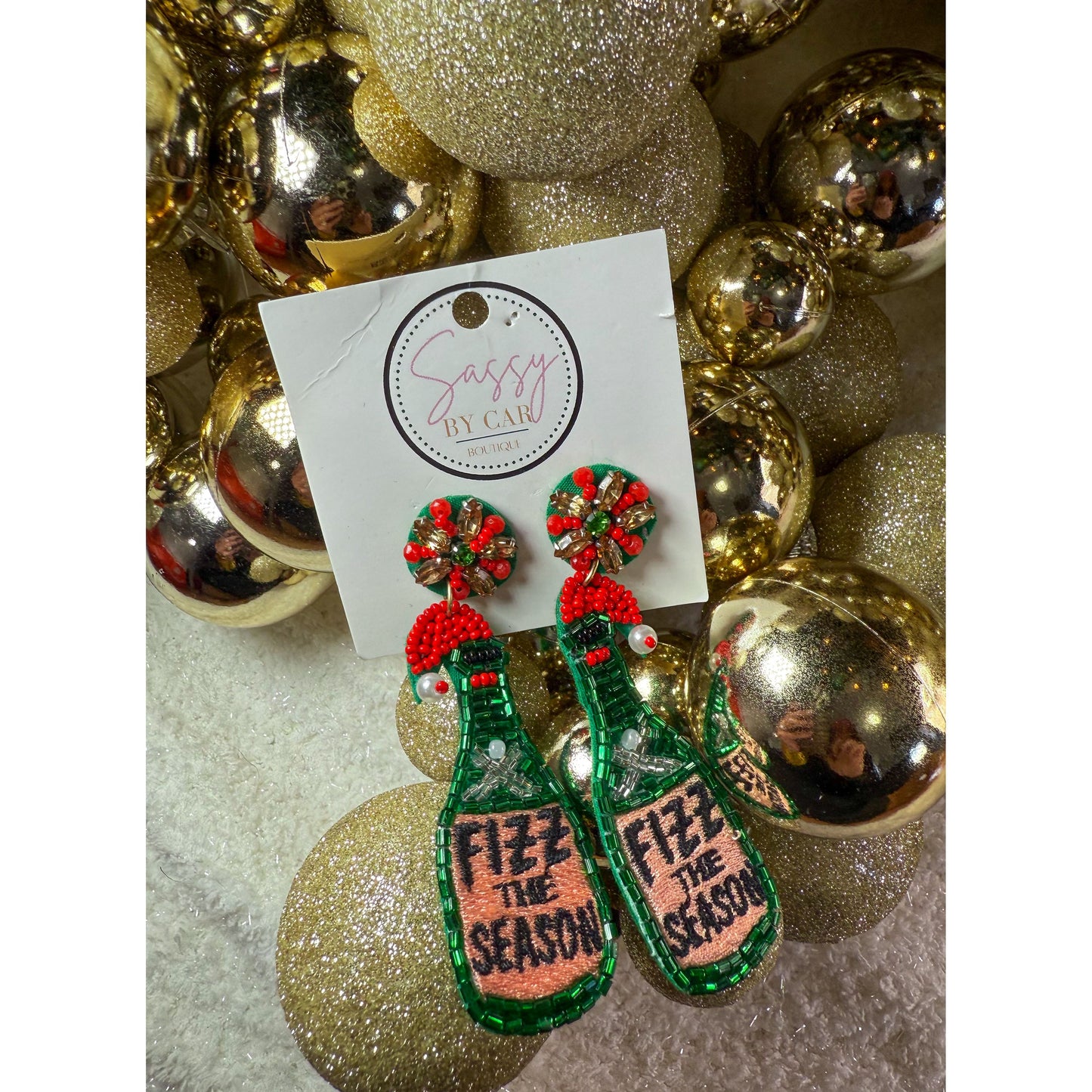 Fizz the Season Earrings, Green