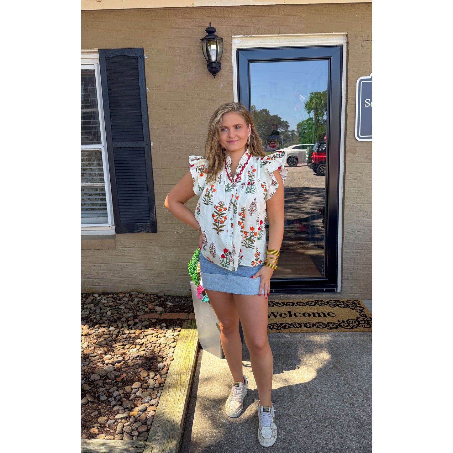 Madelyn Blouse, Ivory Multi