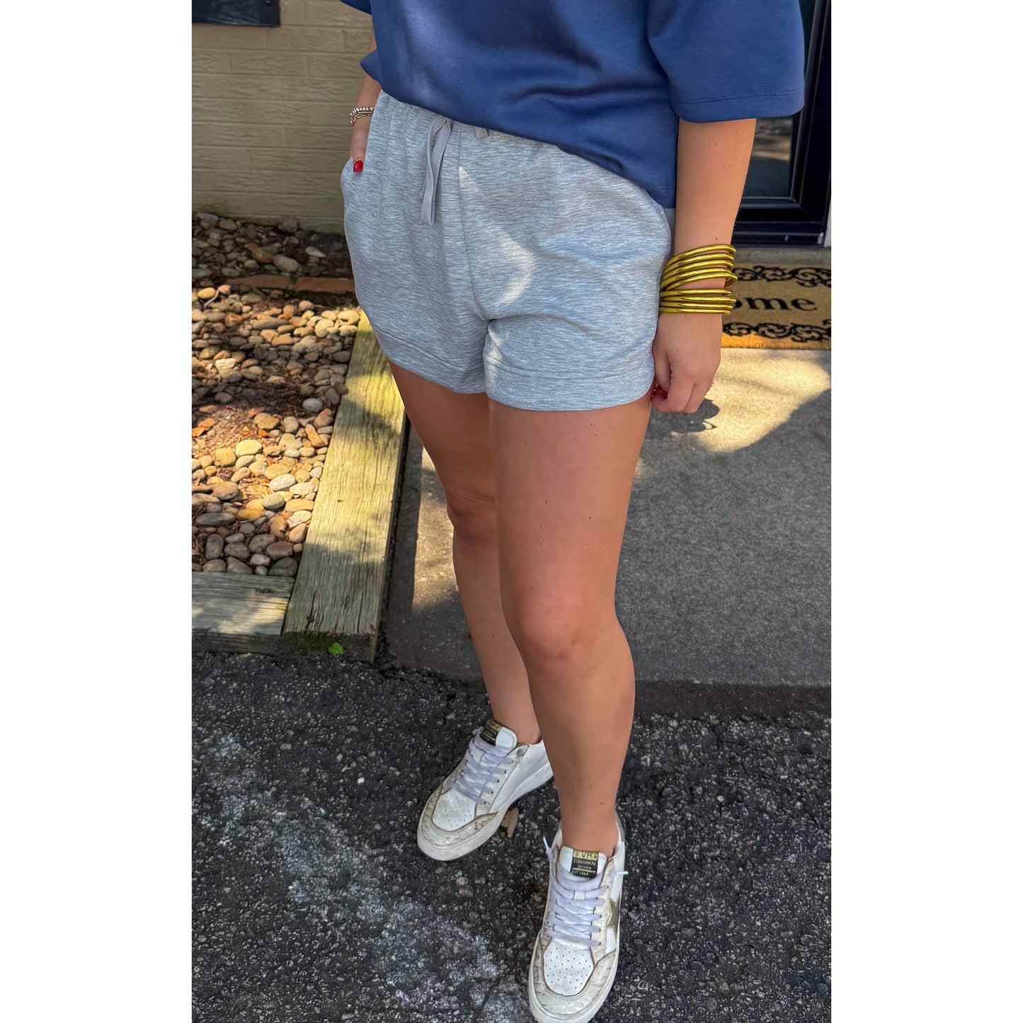 Hannah Lounge Shorts, Heather Grey