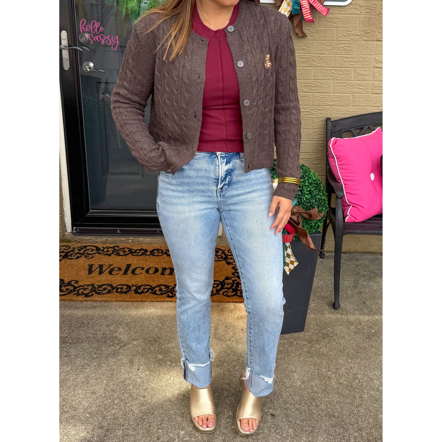 Teddy Bear Cardigan, Chocolate
