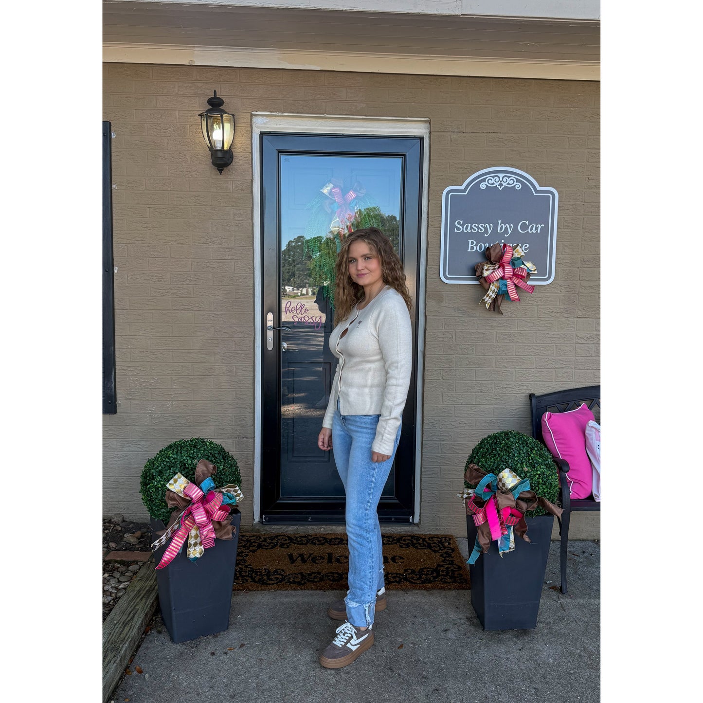 Cherry Tini Cardigan, Cream