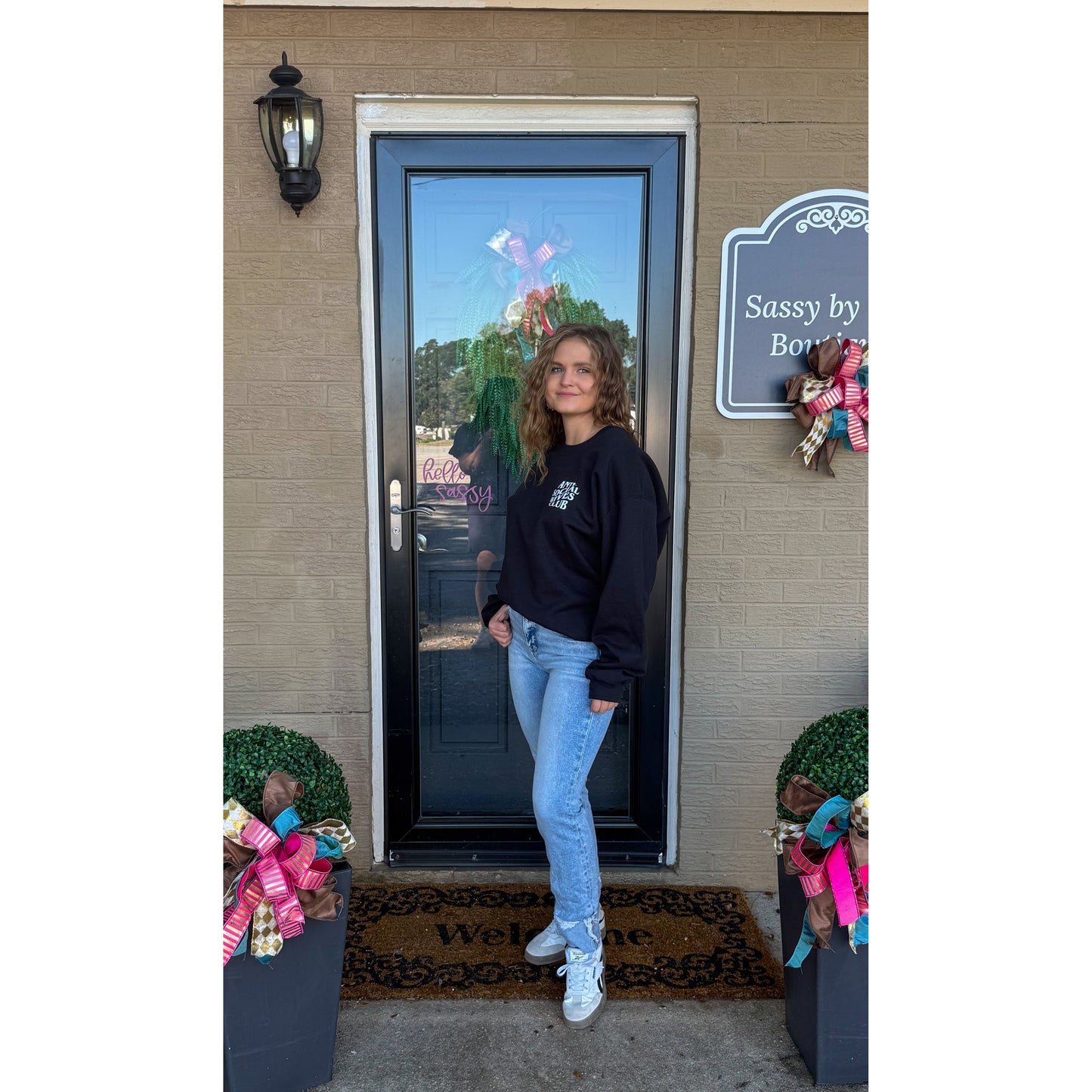 Anti Social Wives Club Sweatshirt, Black/White