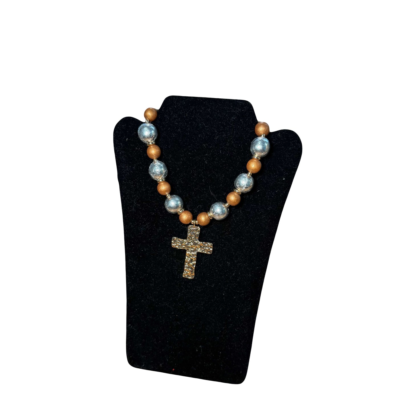 Multi Beaded Cross Necklace