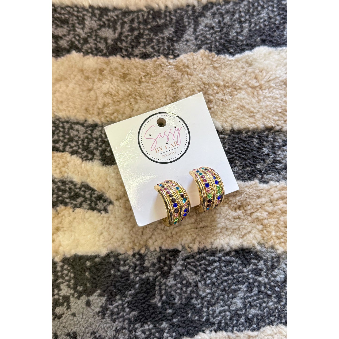 Multi Color Jewel Hoops