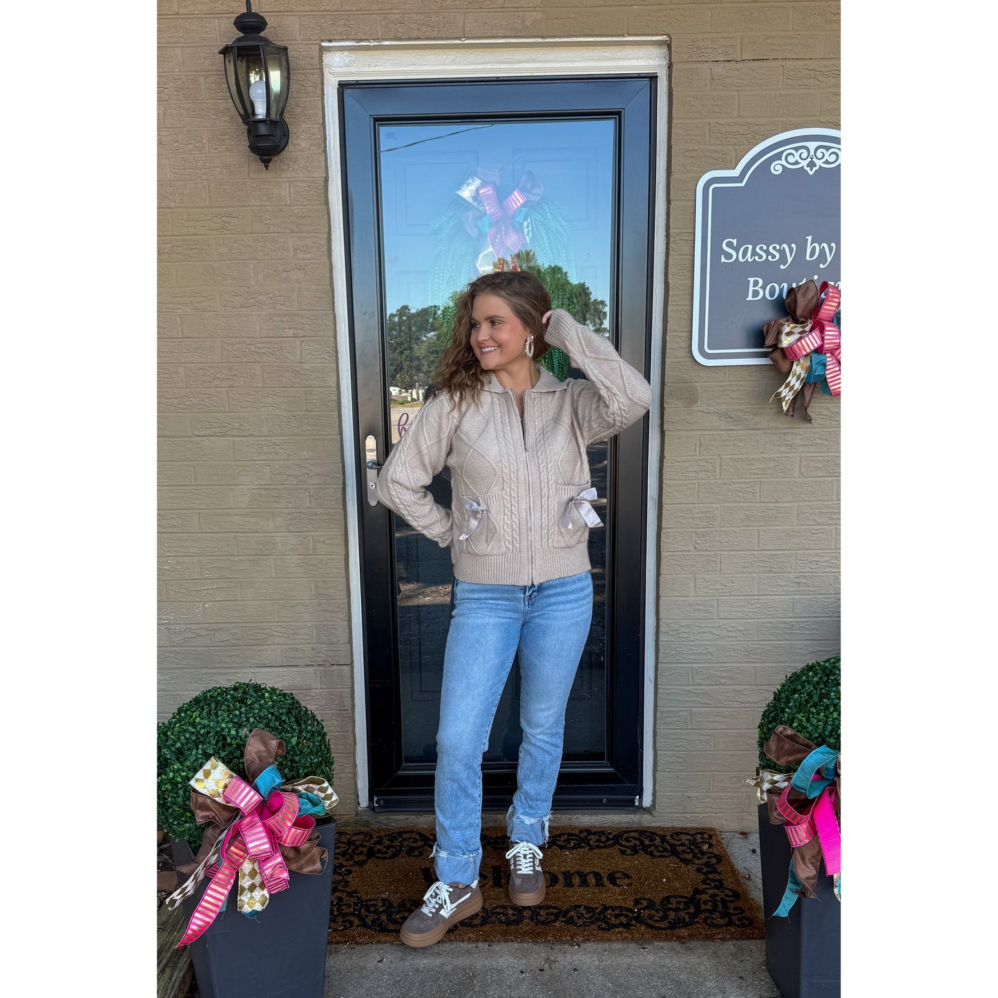 Hayden Knit Jacket, Taupe