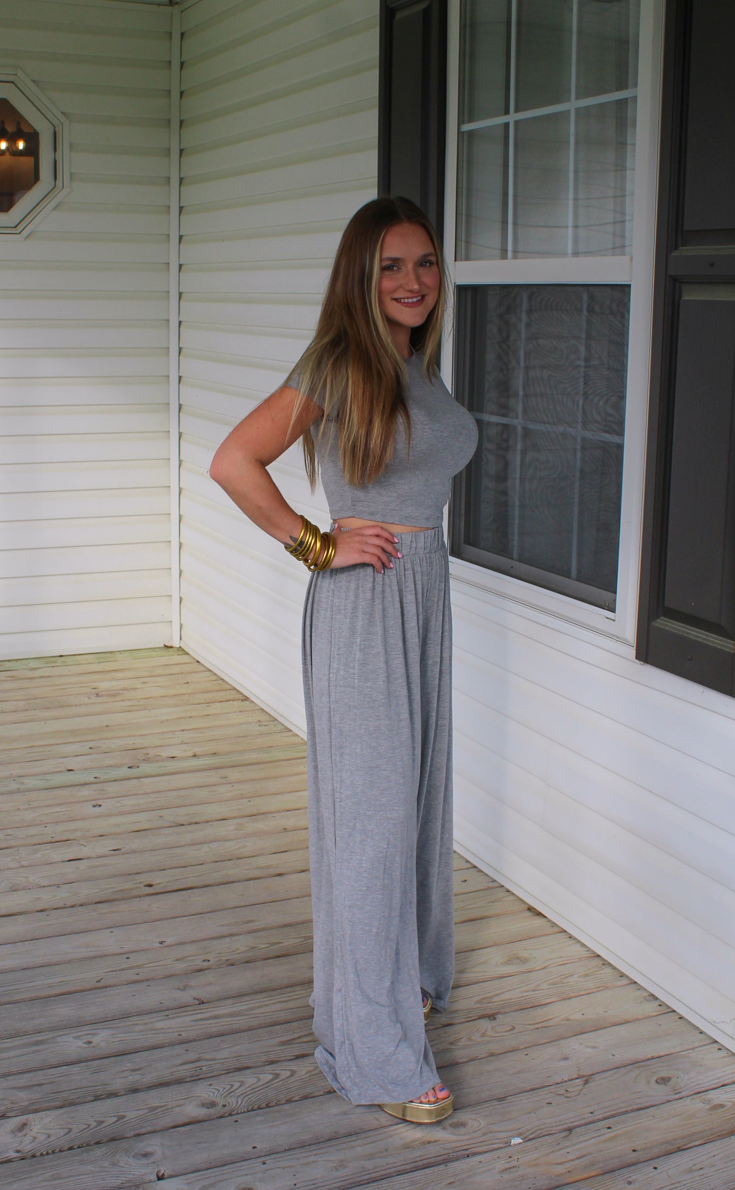 Lola Lounge Set, Heather Gray