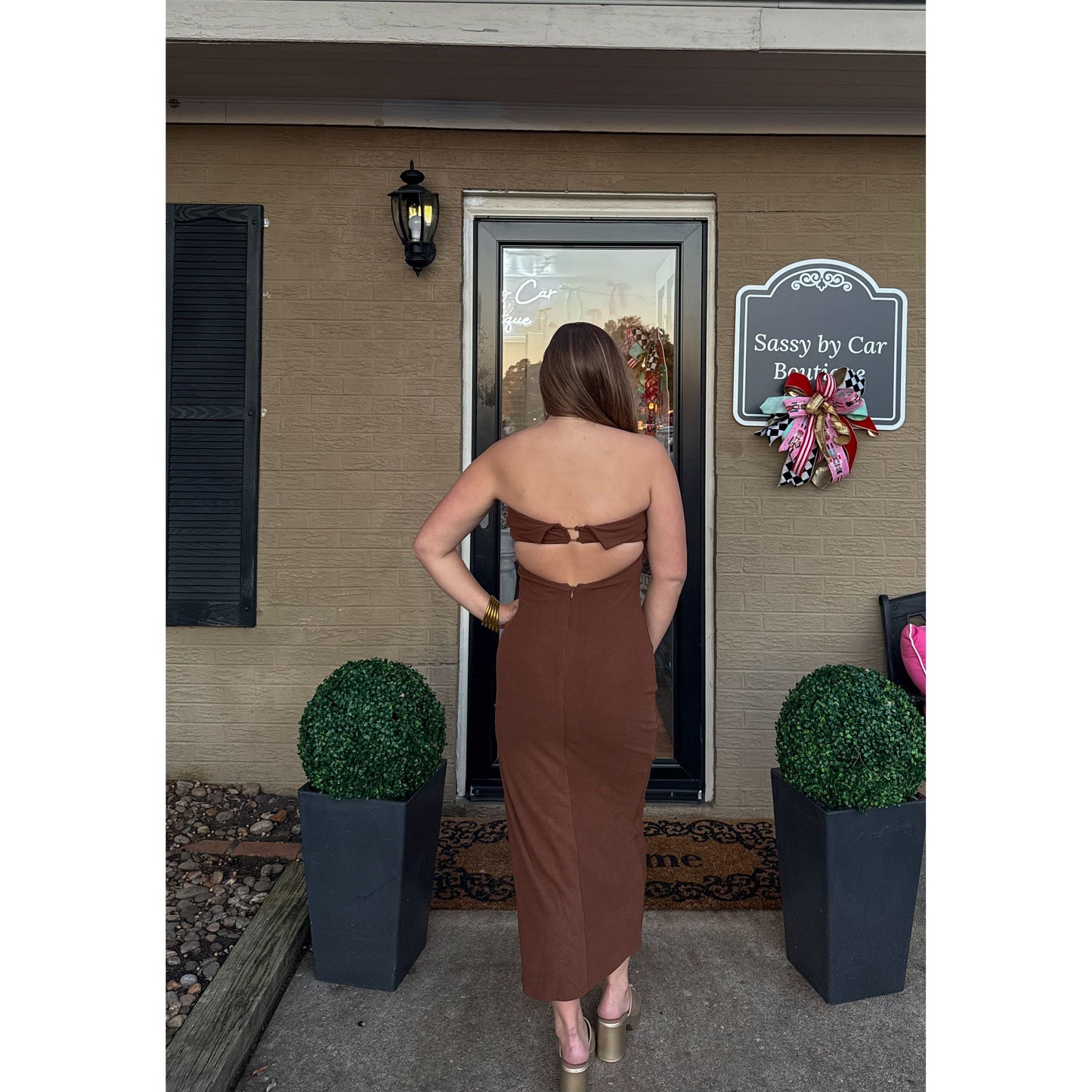 Carson Midi Dress, Espresso