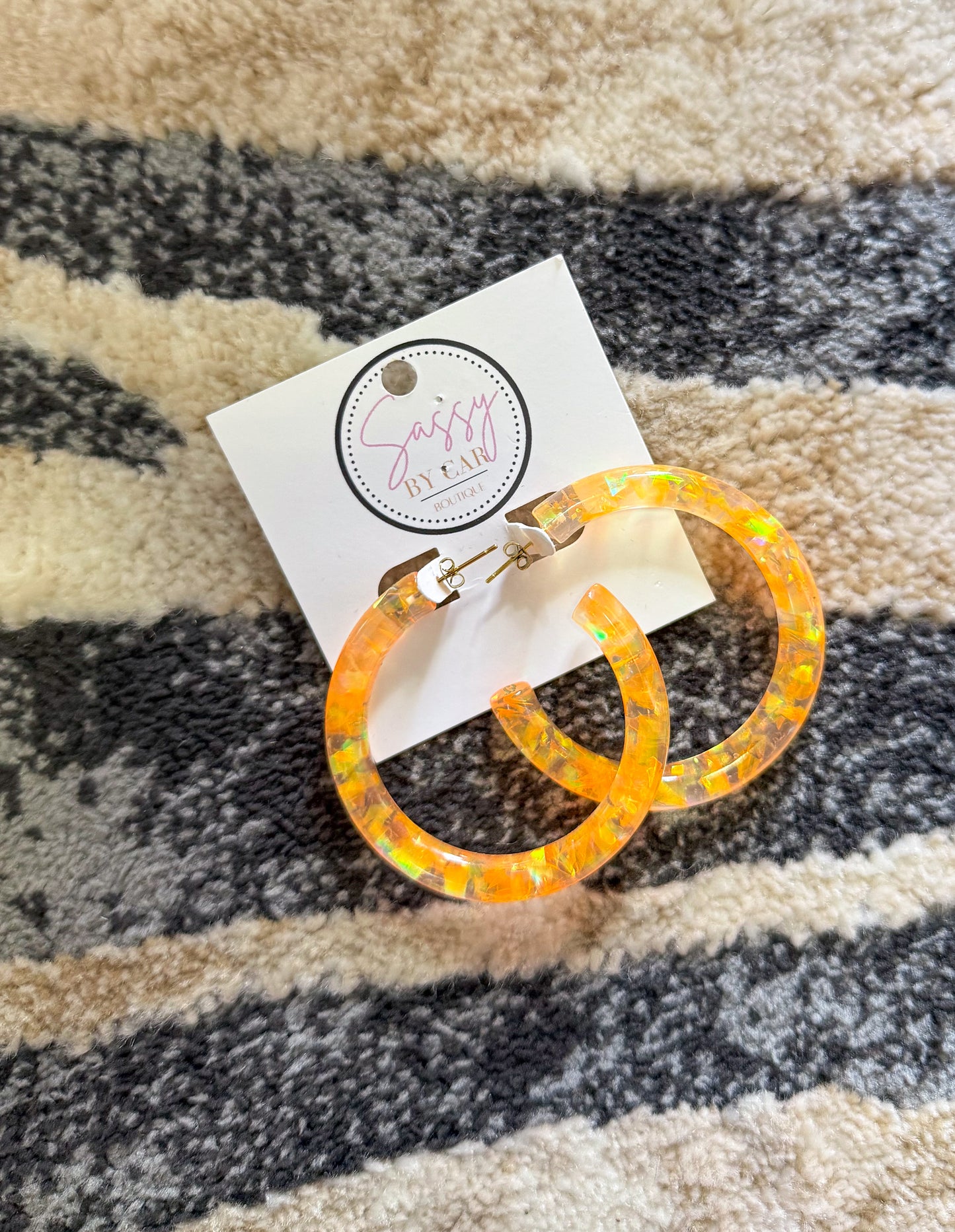 Orange Detail Hoops