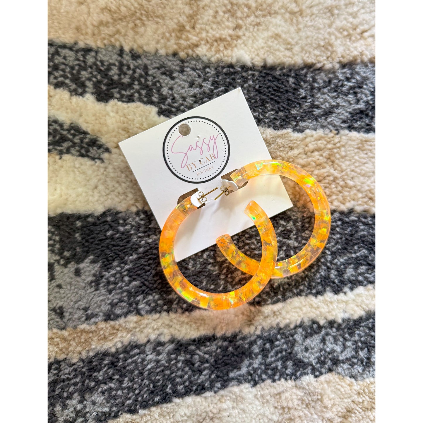 Orange Detail Hoops