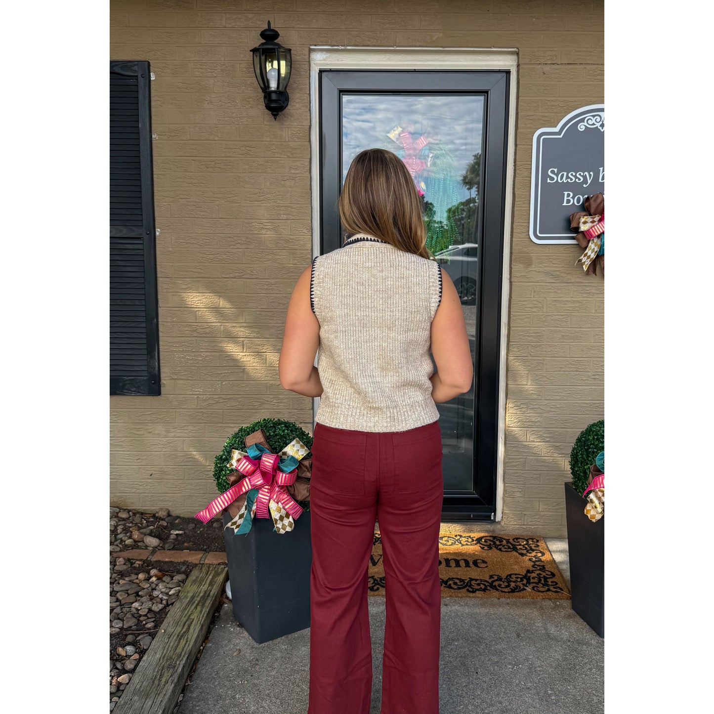 Blake Vest, Taupe/Navy