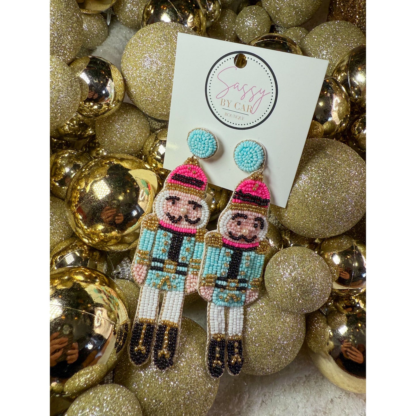Pink/Blue Nutcracker Earrings