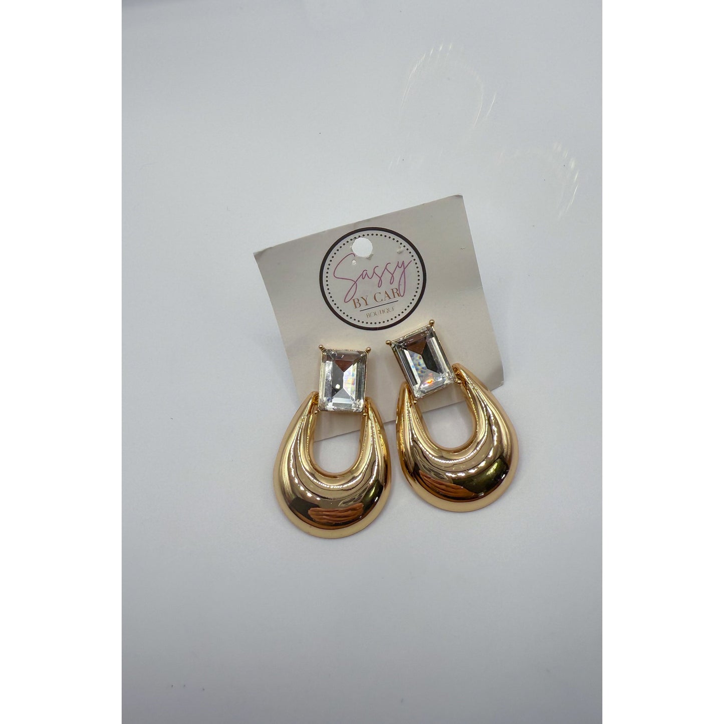 Gold/Rhinestone Statement Earrings